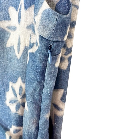 Rebecca Taylor Linen Paper Fleur Whisper Midi Dress Blue Size XS - Picture 10 of 14